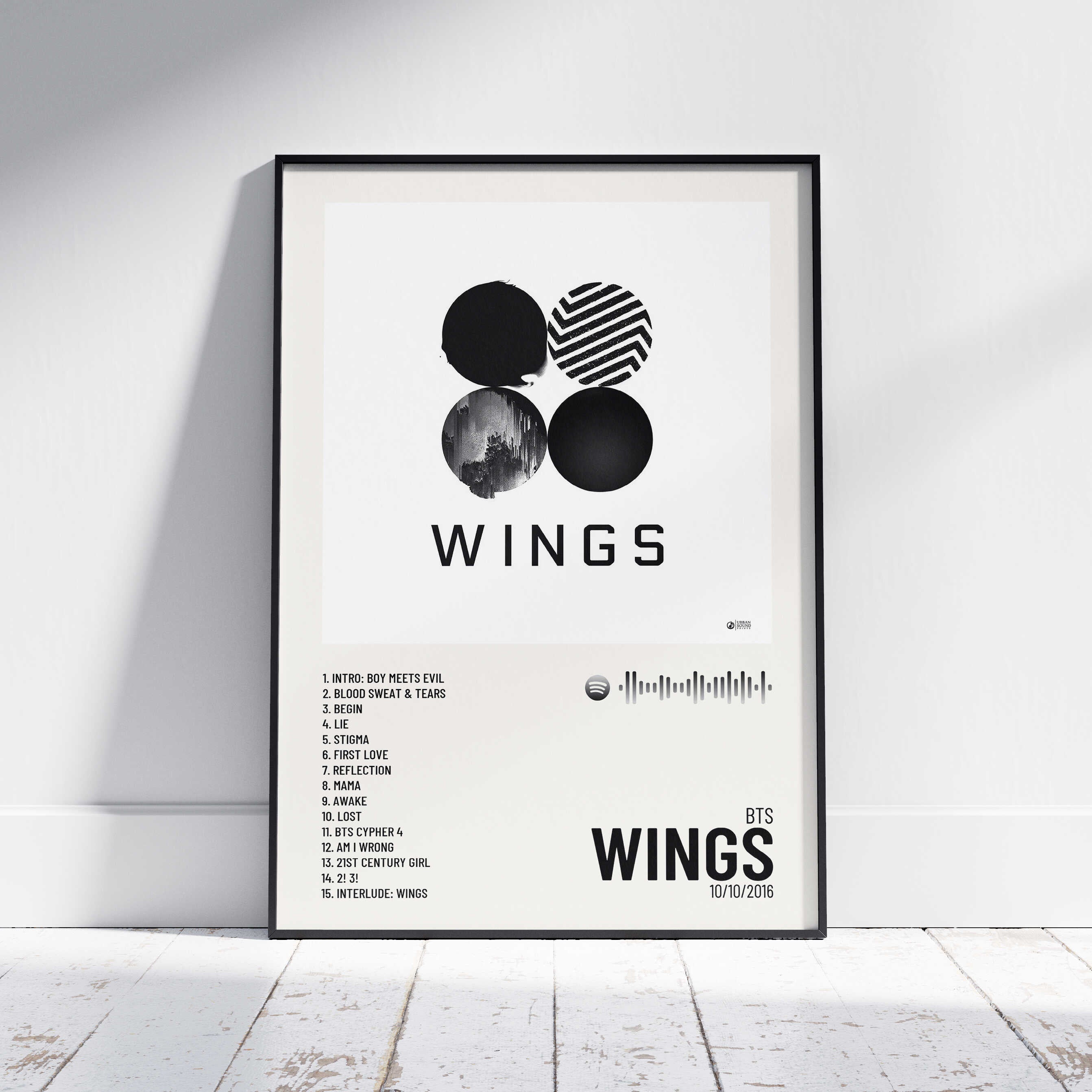 Wings - Poster digital álbum BTS – Urban Sound Prints