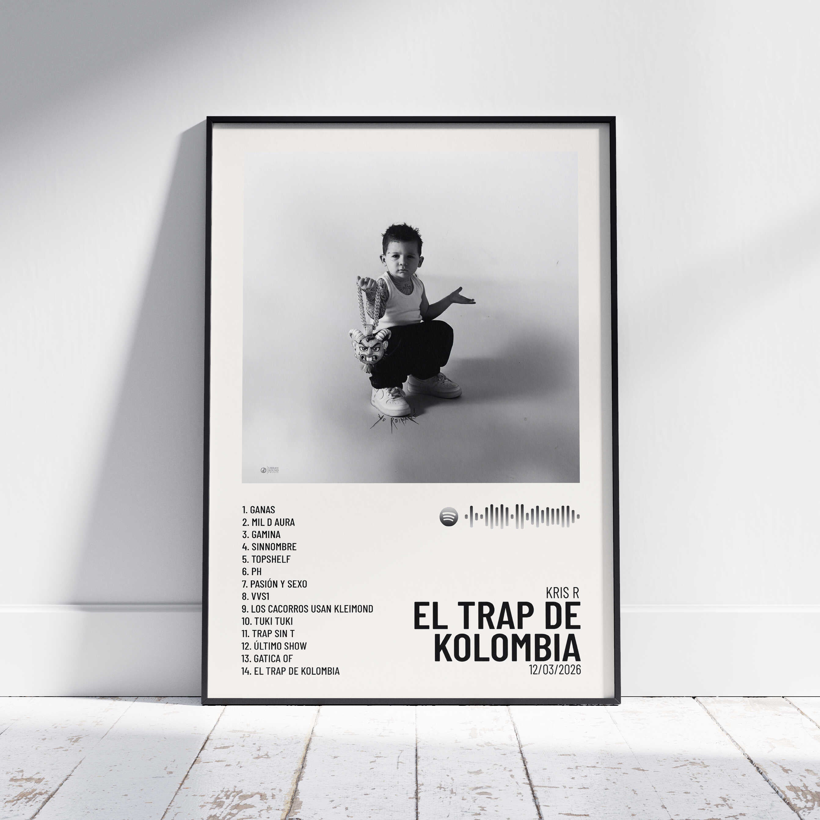 EL TRAP DE KOLOMBIA - Poster digital álbum Kris R – Urban Sound Prints