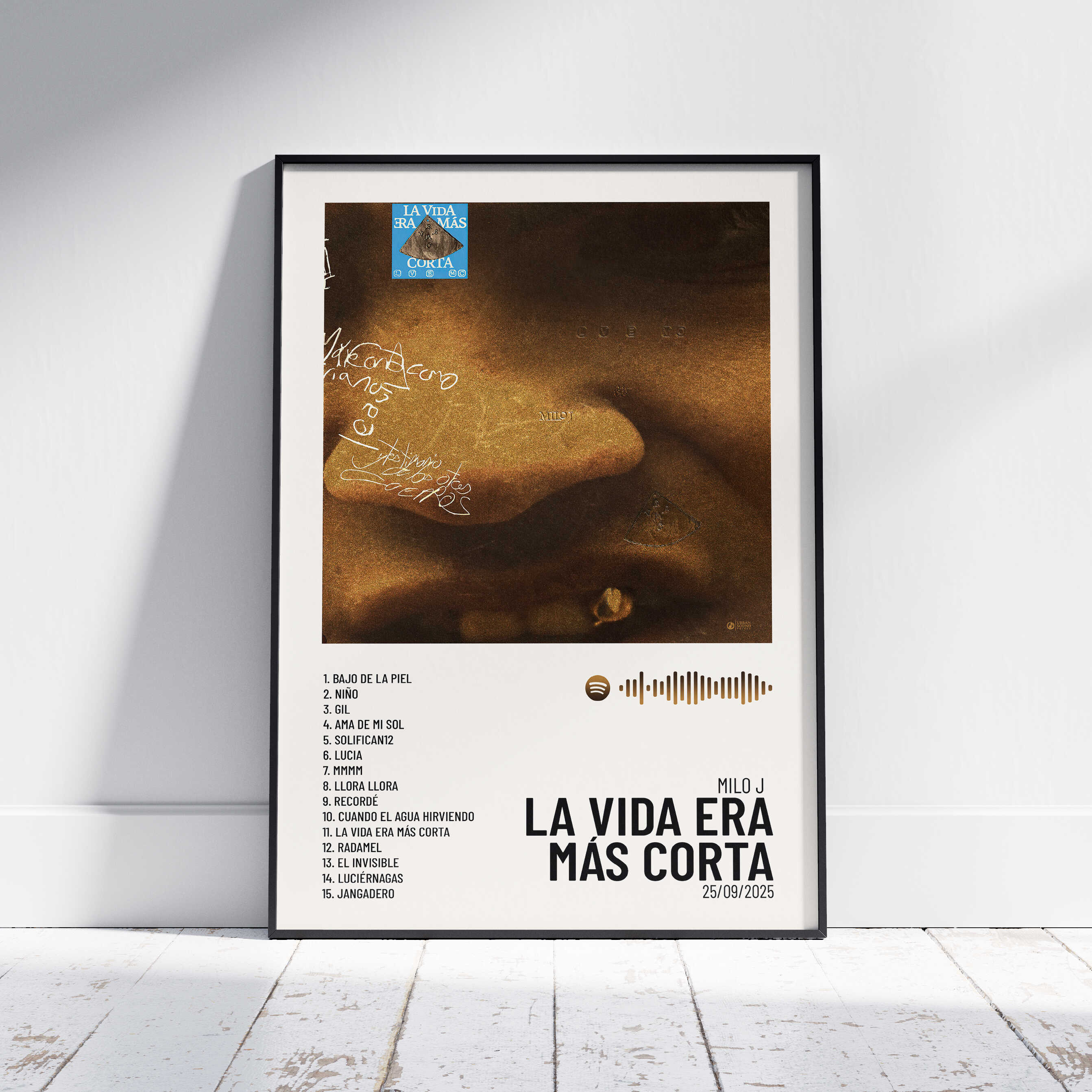 La Vida Era Más Corta - Poster digital álbum Milo J – Urban Sound Prints